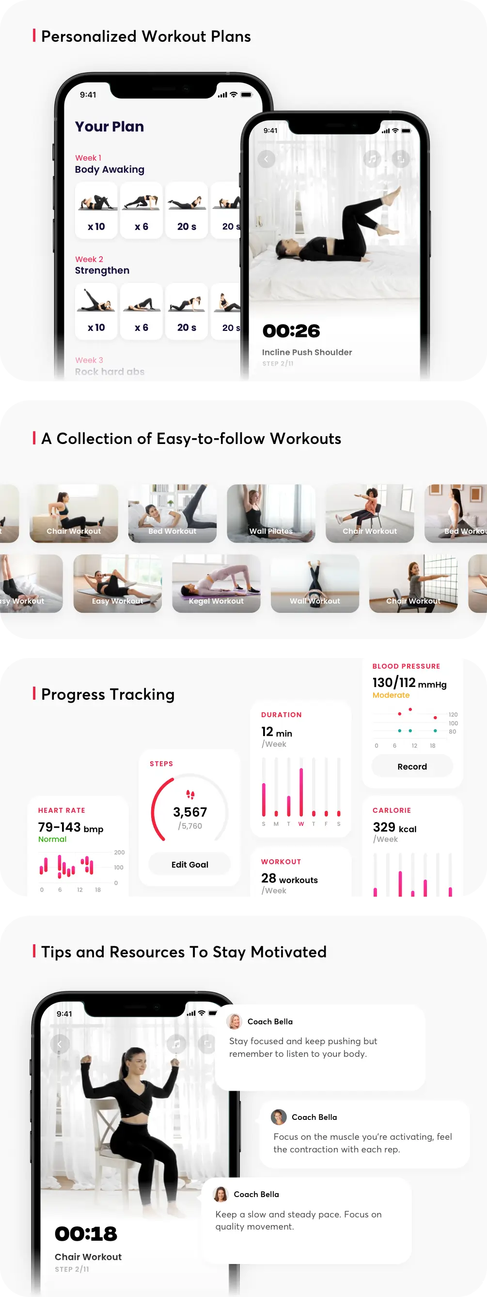 JustFit app provides personalized workout plans, progress tracking, a collection of workouts, and expert tips and resources