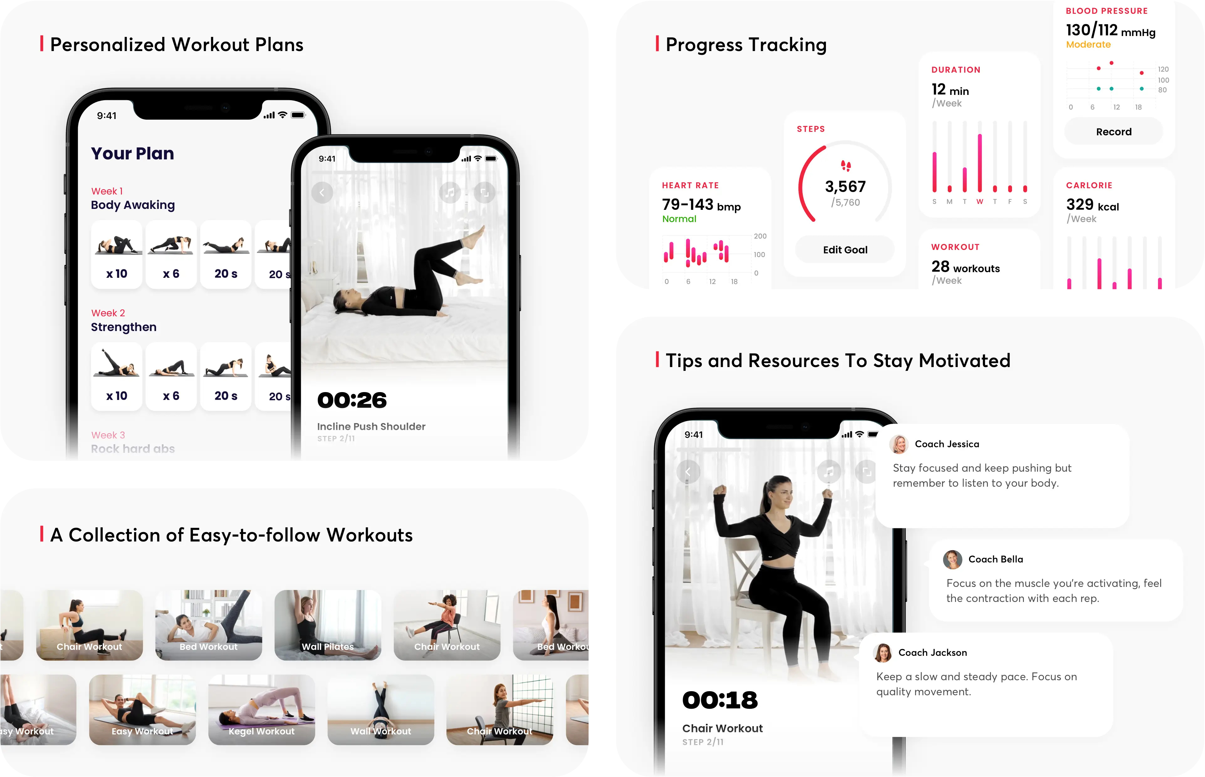 JustFit app provides personalized workout plans, progress tracking, a collection of workouts, and expert tips and resources